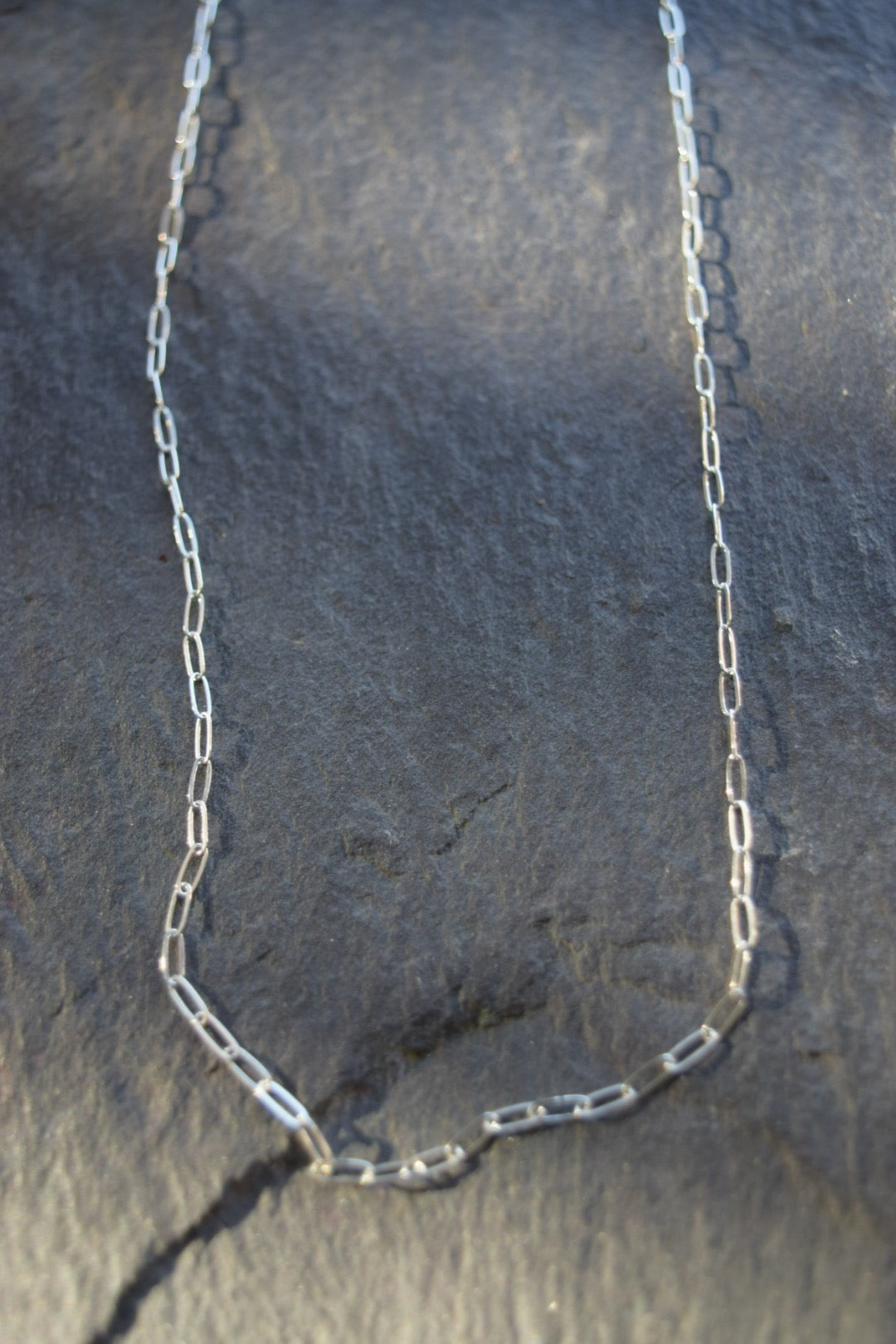 Mini Paperclip Chain Necklace, sterling silver