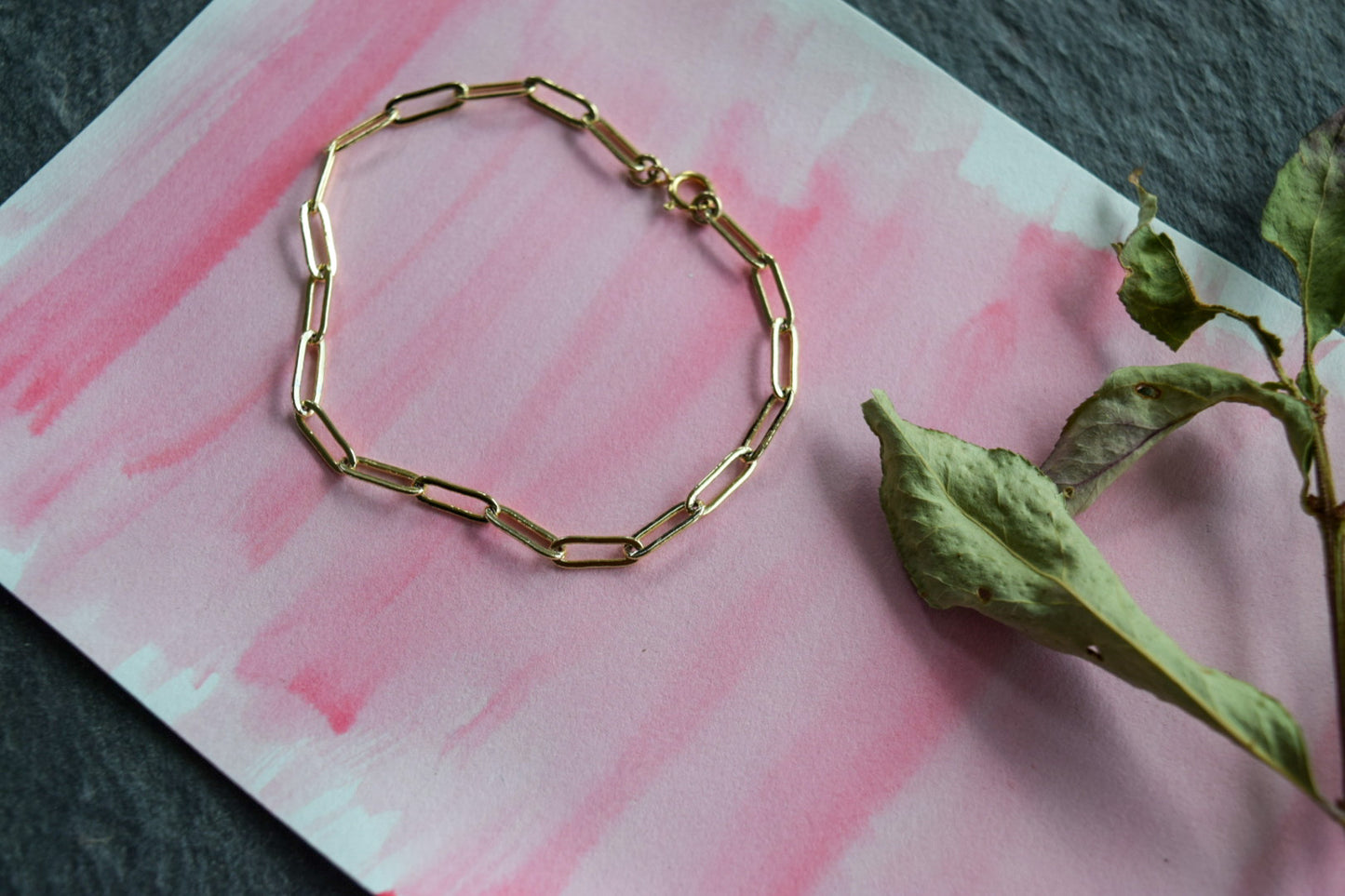 Medium Paperclip Chain Bracelet, gold-filled