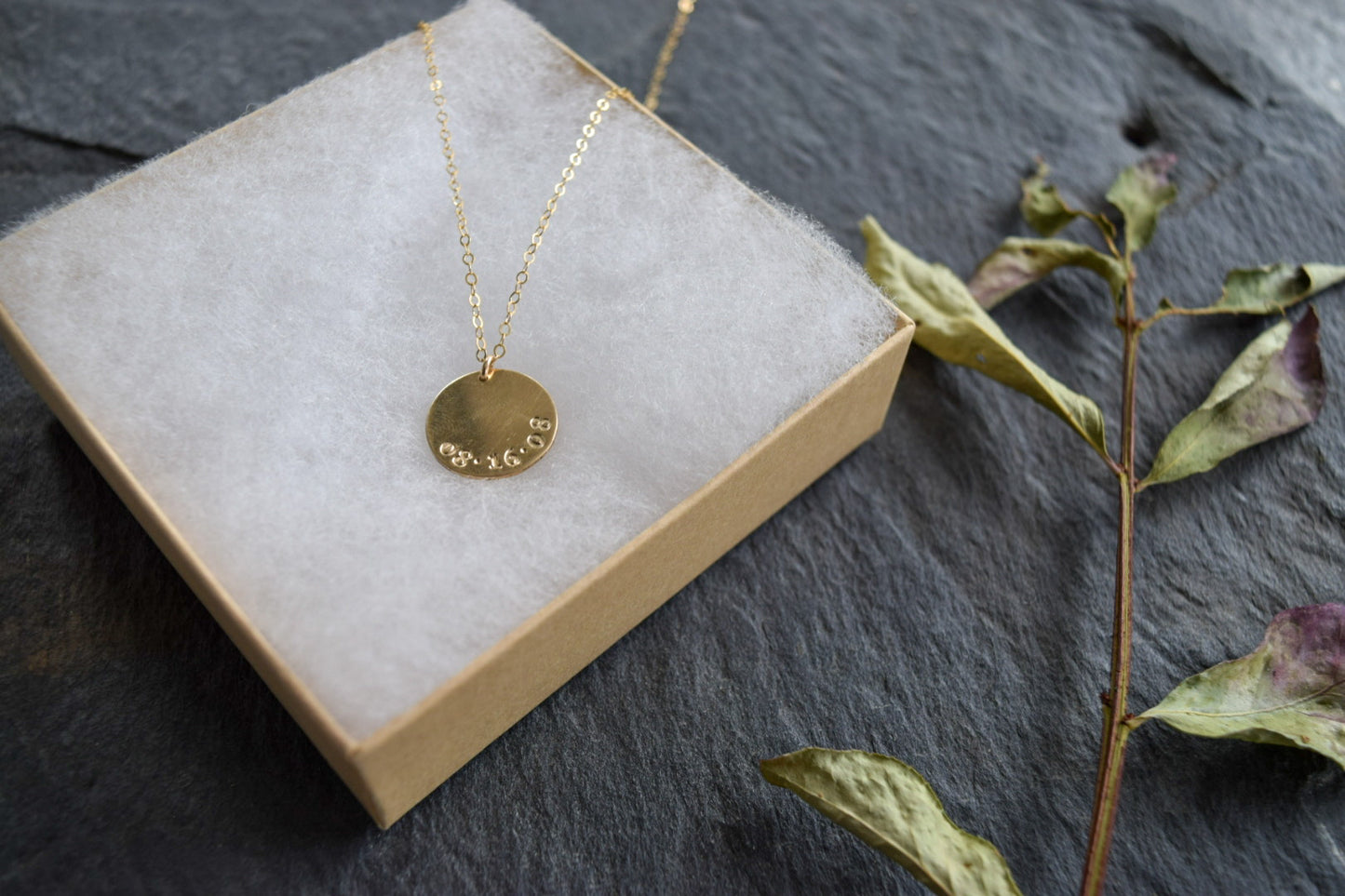 Large Disc Necklace, gold-filled