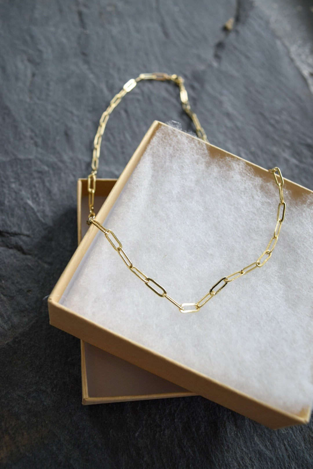 Medium Paperclip Chain Necklace, gold-filled