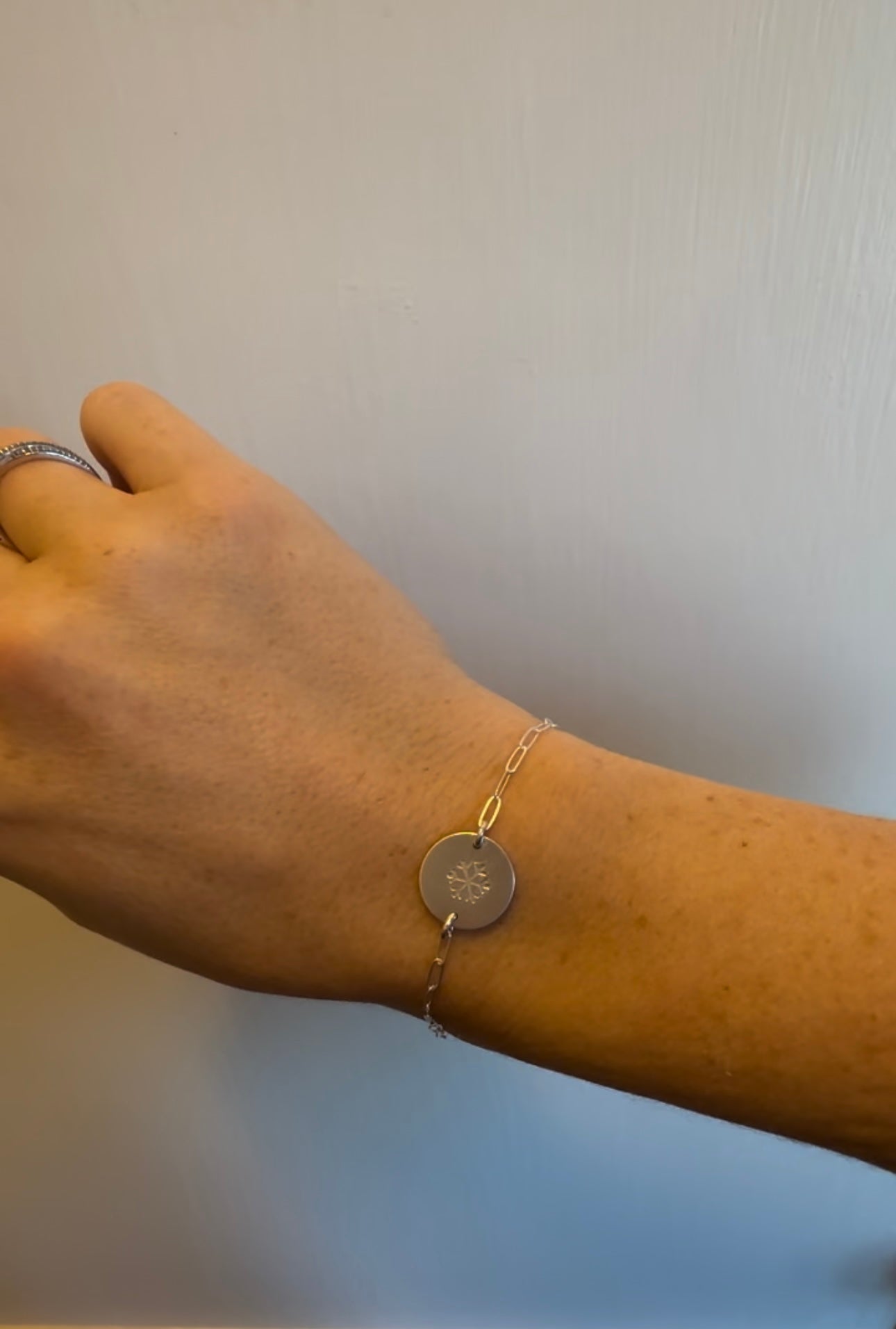 Large Disc Bracelet, Sterling Silver