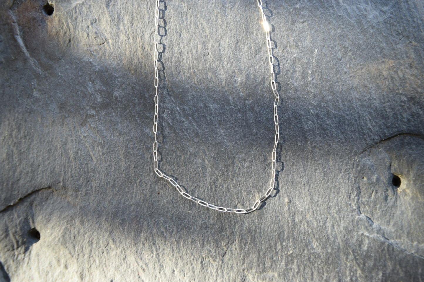 Mini Paperclip Chain Necklace, sterling silver