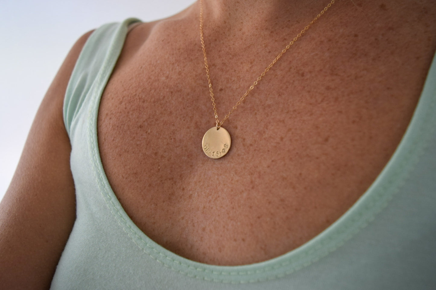 Large Disc Necklace, gold-filled