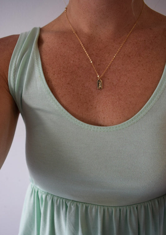 Mini Tag Necklace, gold filled