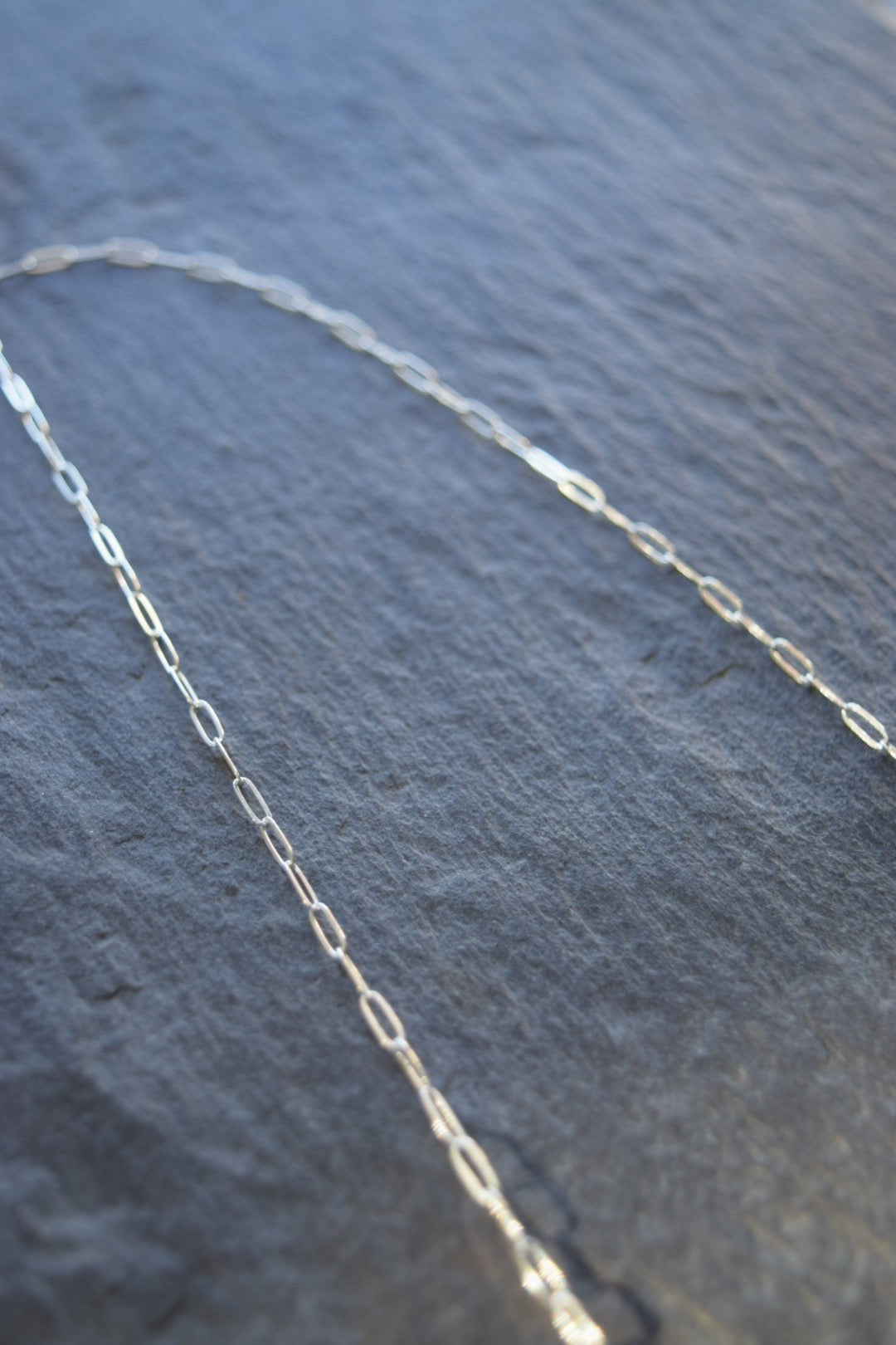 Mini Paperclip Chain Necklace, sterling silver