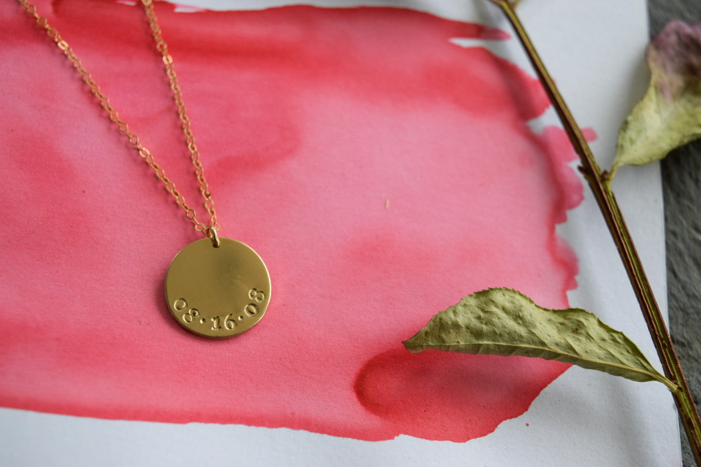 Large Disc Necklace, gold-filled