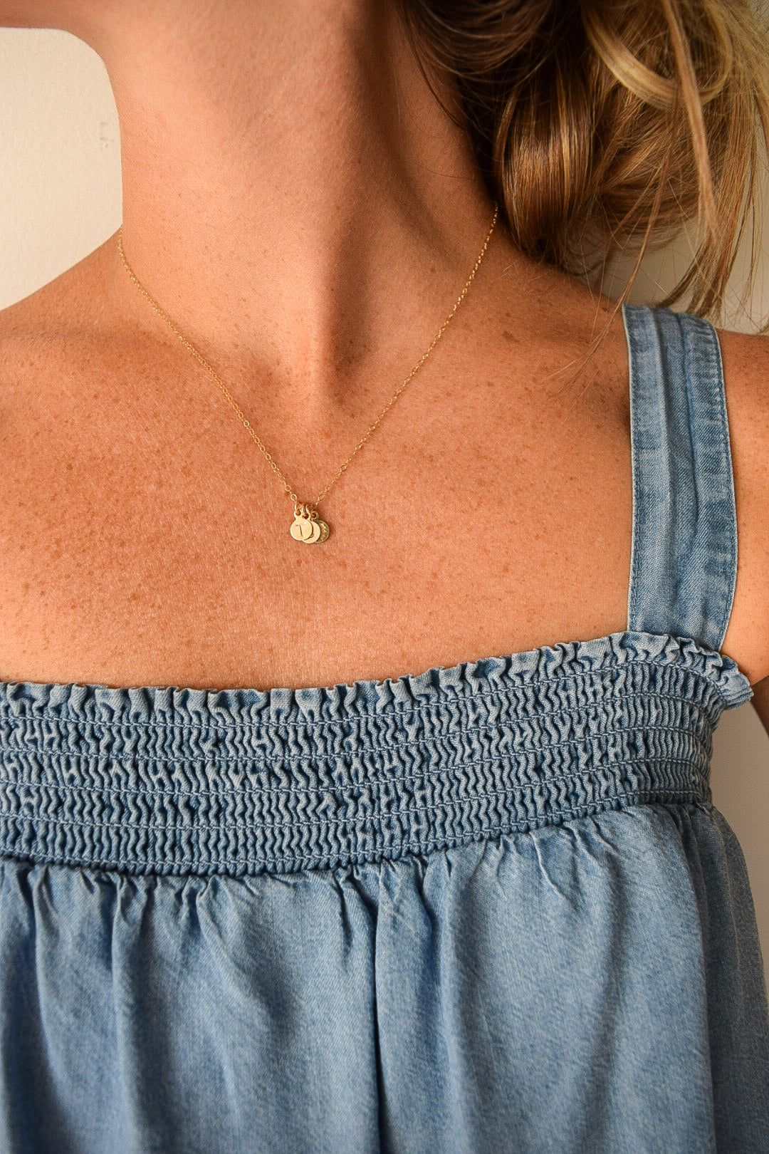 Mini Disc Necklace, gold-filled