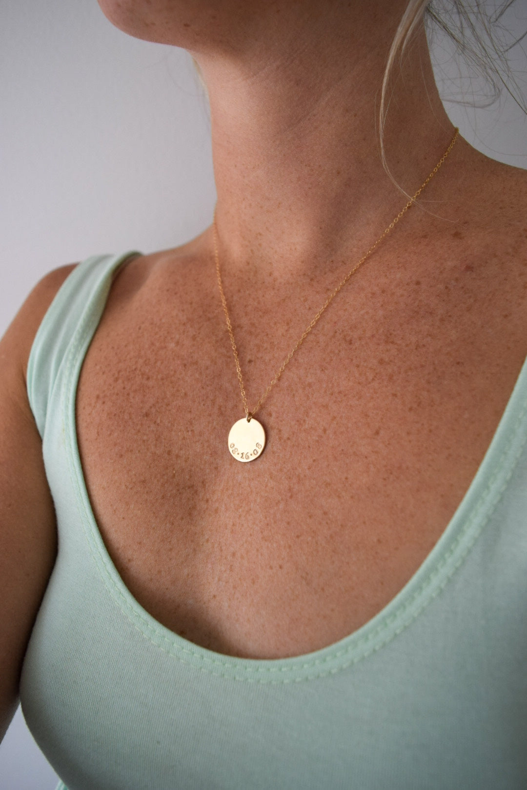 Large Disc Necklace, gold-filled