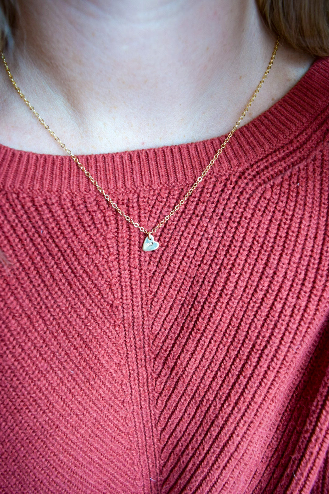 Heart to Heart Necklace, gold-filled