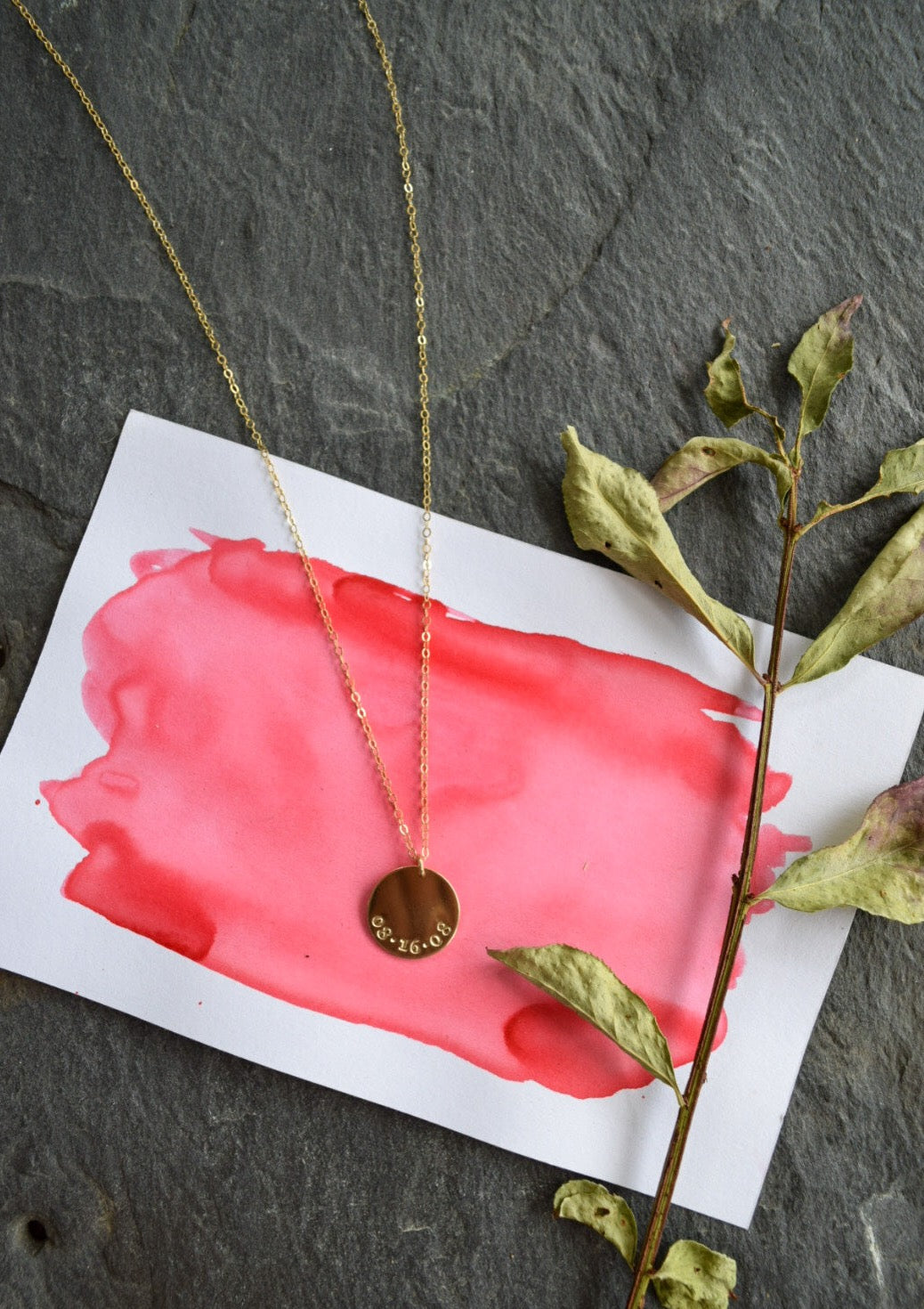 Large Disc Necklace, gold-filled