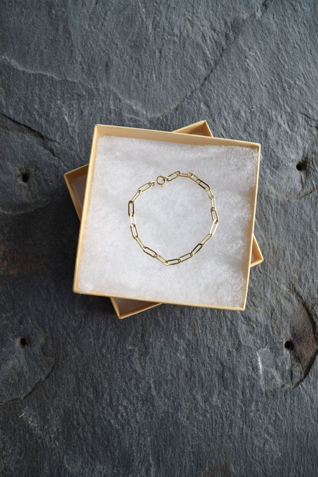 Medium Paperclip Chain Bracelet, gold-filled