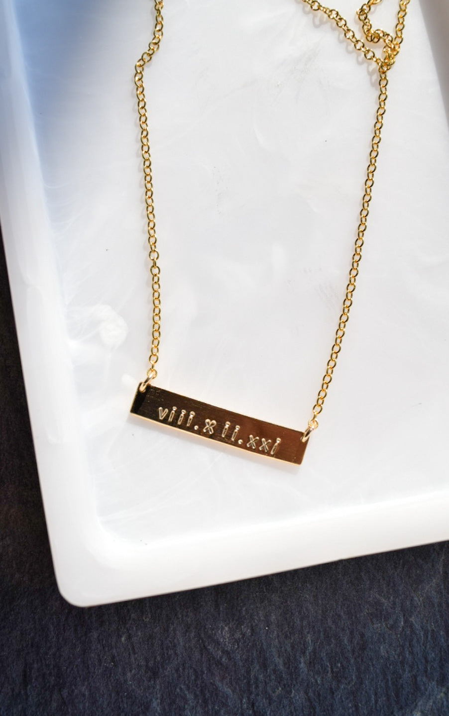 Bar Necklace, gold-filled