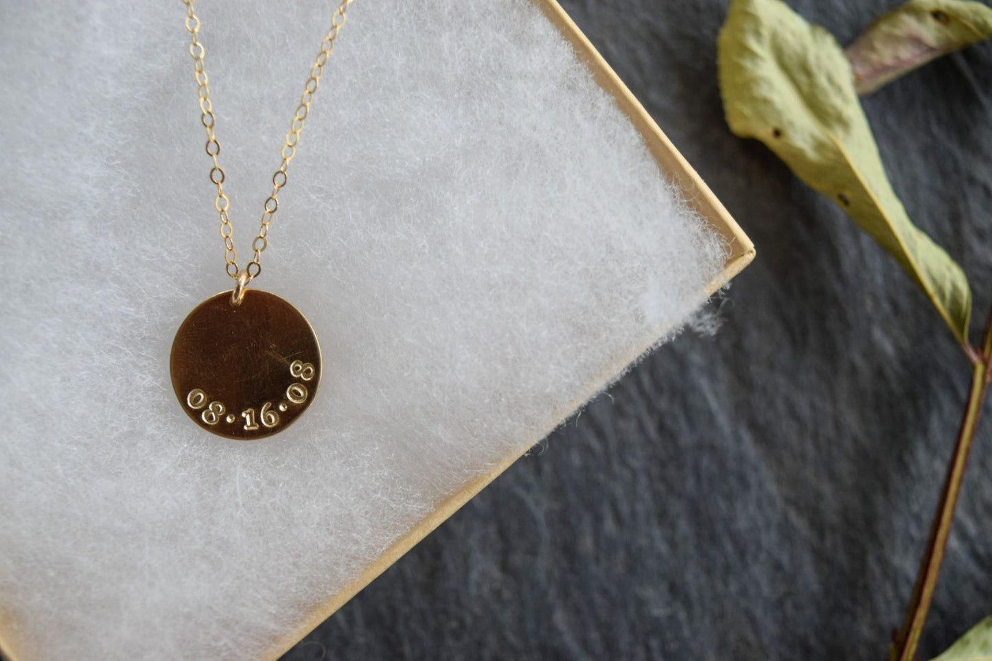 Large Disc Necklace, gold-filled